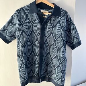 Men's Short Sleeve Patterned Organic Cotton Sweater